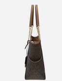 MICHAEL KORS JET SET TRAVEL LARGE X CHAIN MK SIGNATURE SHOULDER TOTE BAG