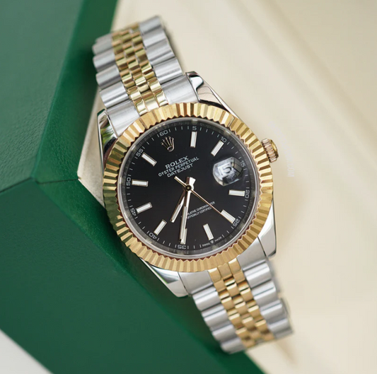 Cuero | Datejust 41 Yellow Gold Two tone Black Dial