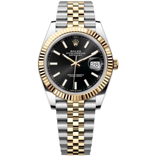 Cuero | Datejust 41 Yellow Gold Two tone Black Dial
