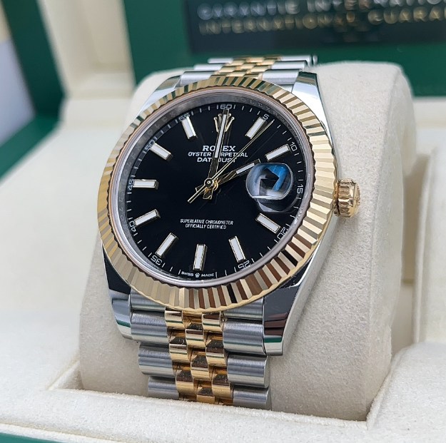 Cuero | Datejust 41 Yellow Gold Two tone Black Dial