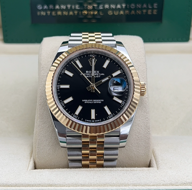 Cuero | Datejust 41 Yellow Gold Two tone Black Dial