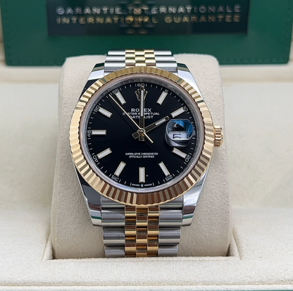 Cuero | Datejust 41 Yellow Gold Two tone Black Dial