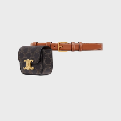 Cuero | BELT BAG TRIOMPHE BELT in TRIOMPHE CANVAS AND CALFSKIN