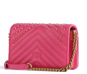 PINKO Love Click Mini Studs Crossbody bag sheepskin leather pink