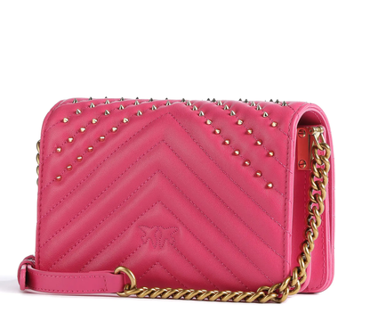 Cuero | Love Click Mini Studs Crossbody bag sheepskin leather pink