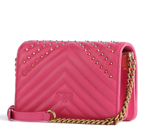 Cuero | Love Click Mini Studs Crossbody bag sheepskin leather pink