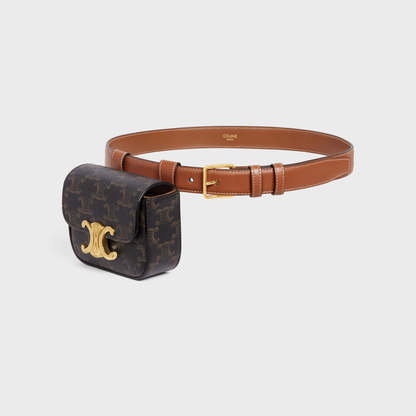 Cuero | BELT BAG TRIOMPHE BELT in TRIOMPHE CANVAS AND CALFSKIN