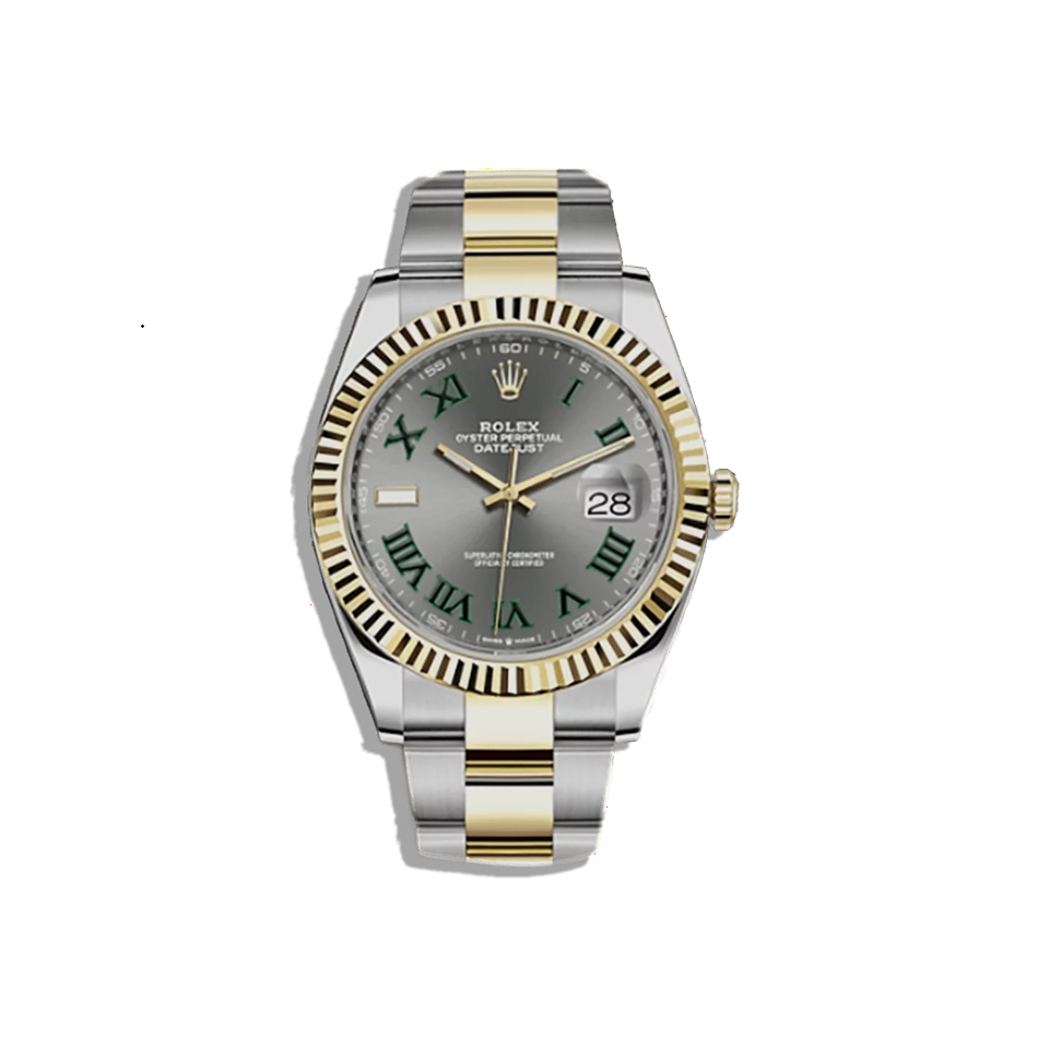 Cuero | Datejust 41 Wimbledon Fullset - oyster lunette cannelée Ref 126333