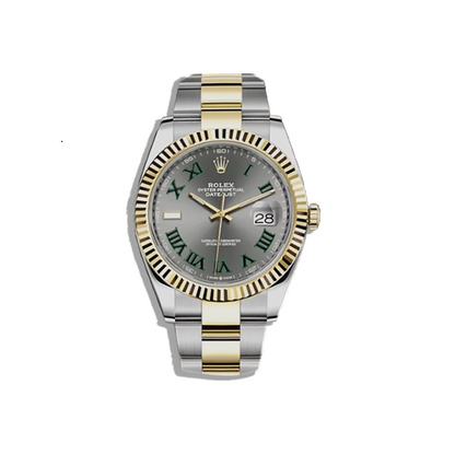 Cuero | Datejust 41 Wimbledon Fullset - oyster lunette cannelée Ref 126333