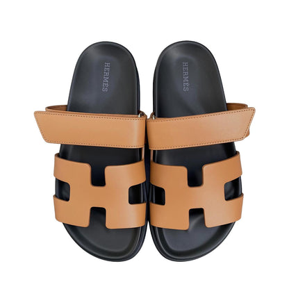 Cuero | Chypre Camel Sandals Slides