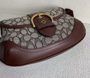 Coach Soho Shoulder Bag – Signature Canvas with Brown Leather