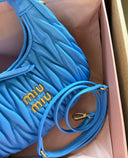 Miu Miu Wander Matelassé Shoulder Bag – Light Blue