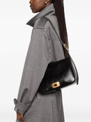 Balenciaga Soft Saddle Shoulder Bag – Black Cracked Leather with Gold Hardware