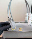 Chanel Bowler Bag – Light Grey Caviar Leather with Gold Hardware