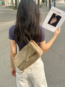 Chanel Classic Flap Shoulder Bag – Beige Suede with Gold Hardware