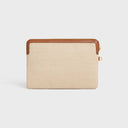 CELINE SMALL POUCH WITH STRAP CUIR TRIOMPHE IN TEXTILE AND CALFSKIN