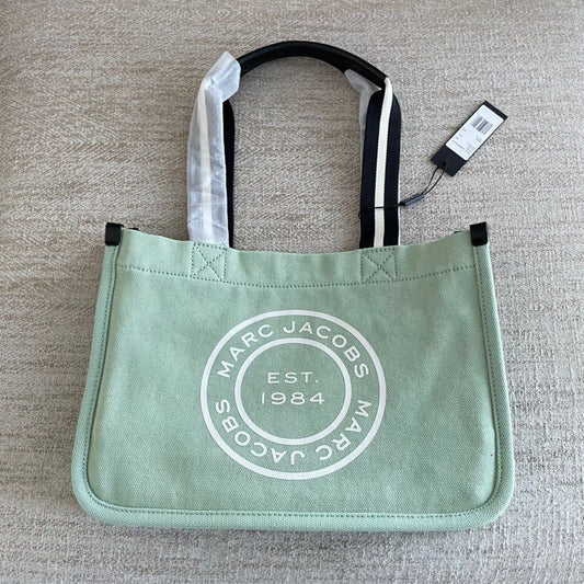 Marc Jacobs The Tote Bag – Mint Canvas with White Logo