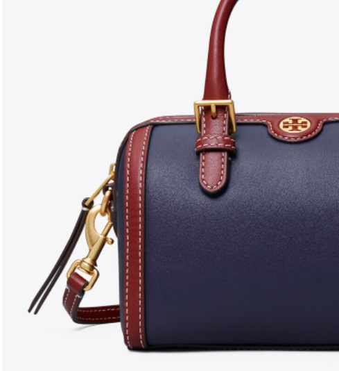Cuero | Monogram Two-Tone Barrel Leather Crossbody Bag