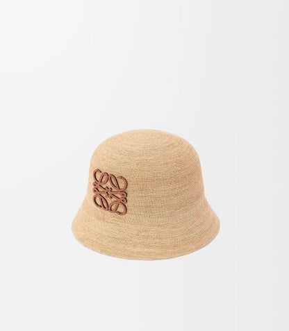 Cuero | Bucket hat in raffia and calfskin