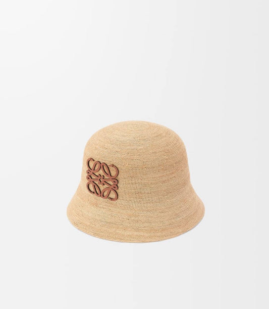 Cuero | Bucket hat in raffia and calfskin