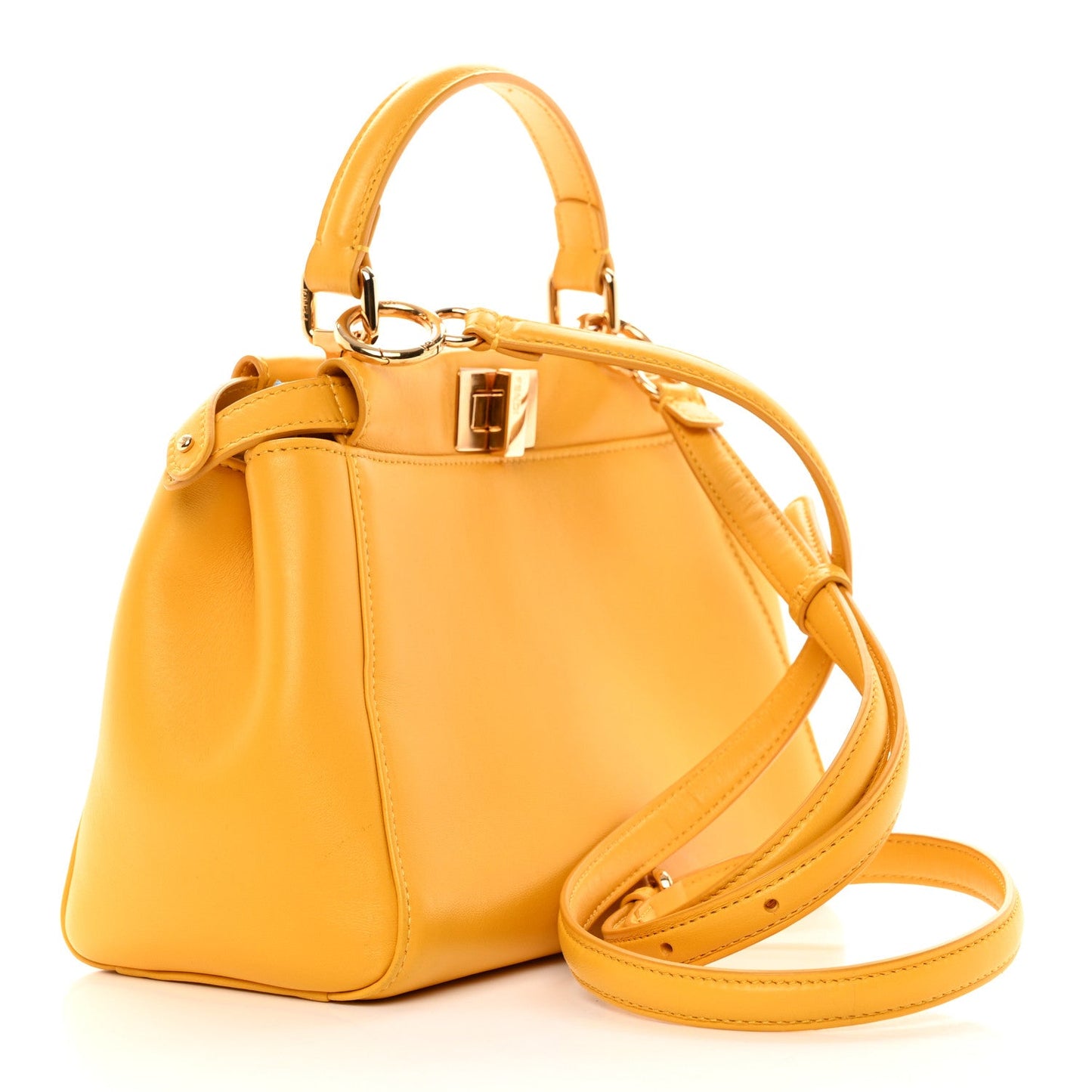 Cuero | Nappa Stacked Bar Mini Peekaboo Iconic Satchel Mimosa