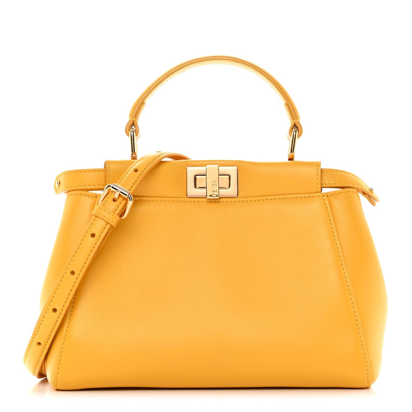 Cuero | Nappa Stacked Bar Mini Peekaboo Iconic Satchel Mimosa