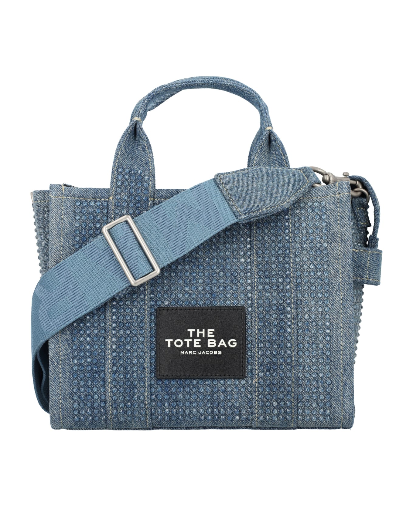 Cuero | The Small Denim Crystal Tote Bag