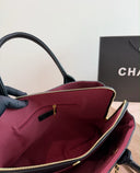 Chanel V-Line Tote Bag – Black Quilted Caviar