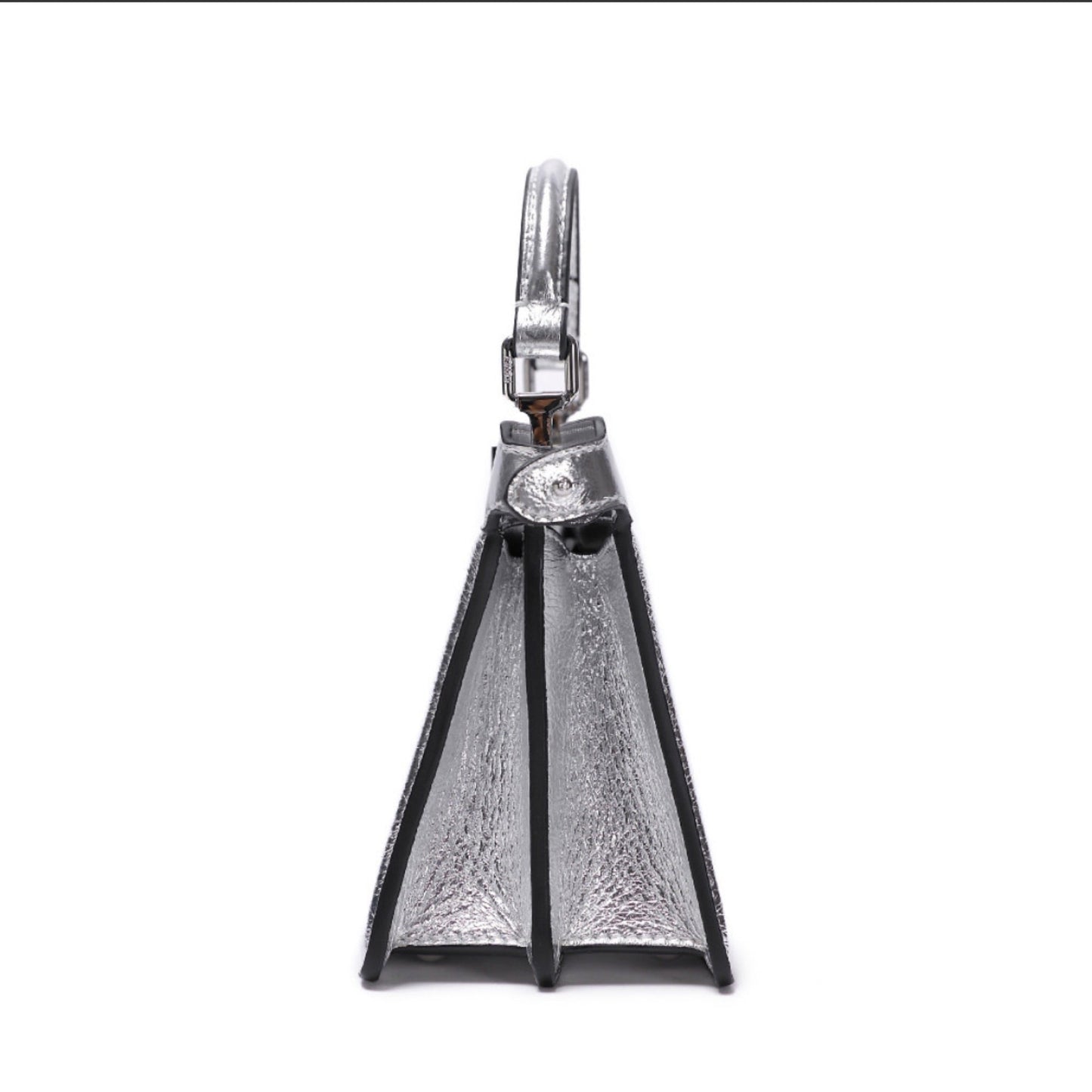 Cuero | Peekaboo Silver Leather Bag
