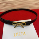 Dior Bow Buckle Leather Belt – Black