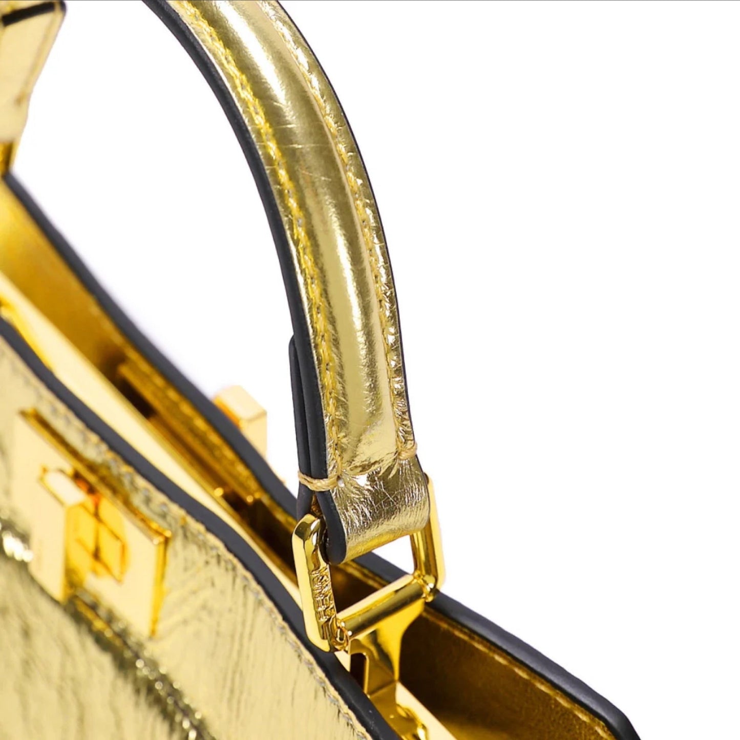 Cuero | Peekaboo Gold Leather Bag