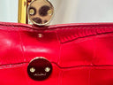 Jacquemus La Poupie Clutch – Red Crocodile Embossed Leather with Gold Hardware