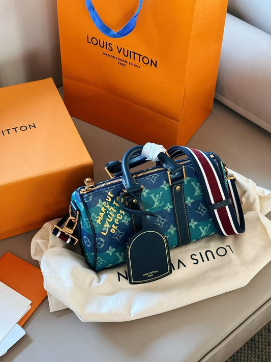 Louis Vuitton Keepall XS Monogram Blue with Graffiti Print