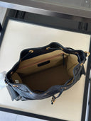 Tory Burch Perry Triple-Compartment Tote – Black Pebbled Leather with Gold Hardware