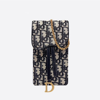 Cuero | Saddle Vertical Pouch Oblique Motif Canvas Blue