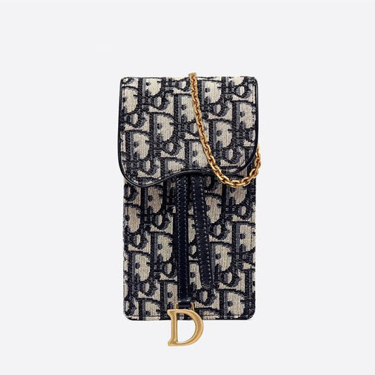 Cuero | Saddle Vertical Pouch Oblique Motif Canvas Blue