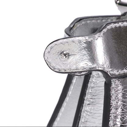 Cuero | Peekaboo Silver Leather Bag