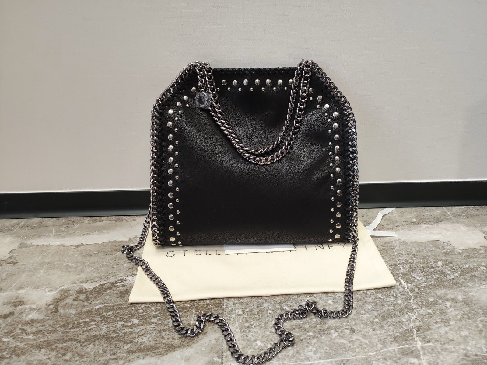 Stella McCartney Falabella Studded Shoulder Bag – Black