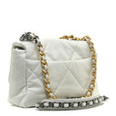 Chanel Lambskin Quilted Medium Chanel 19 Flap White Bag
