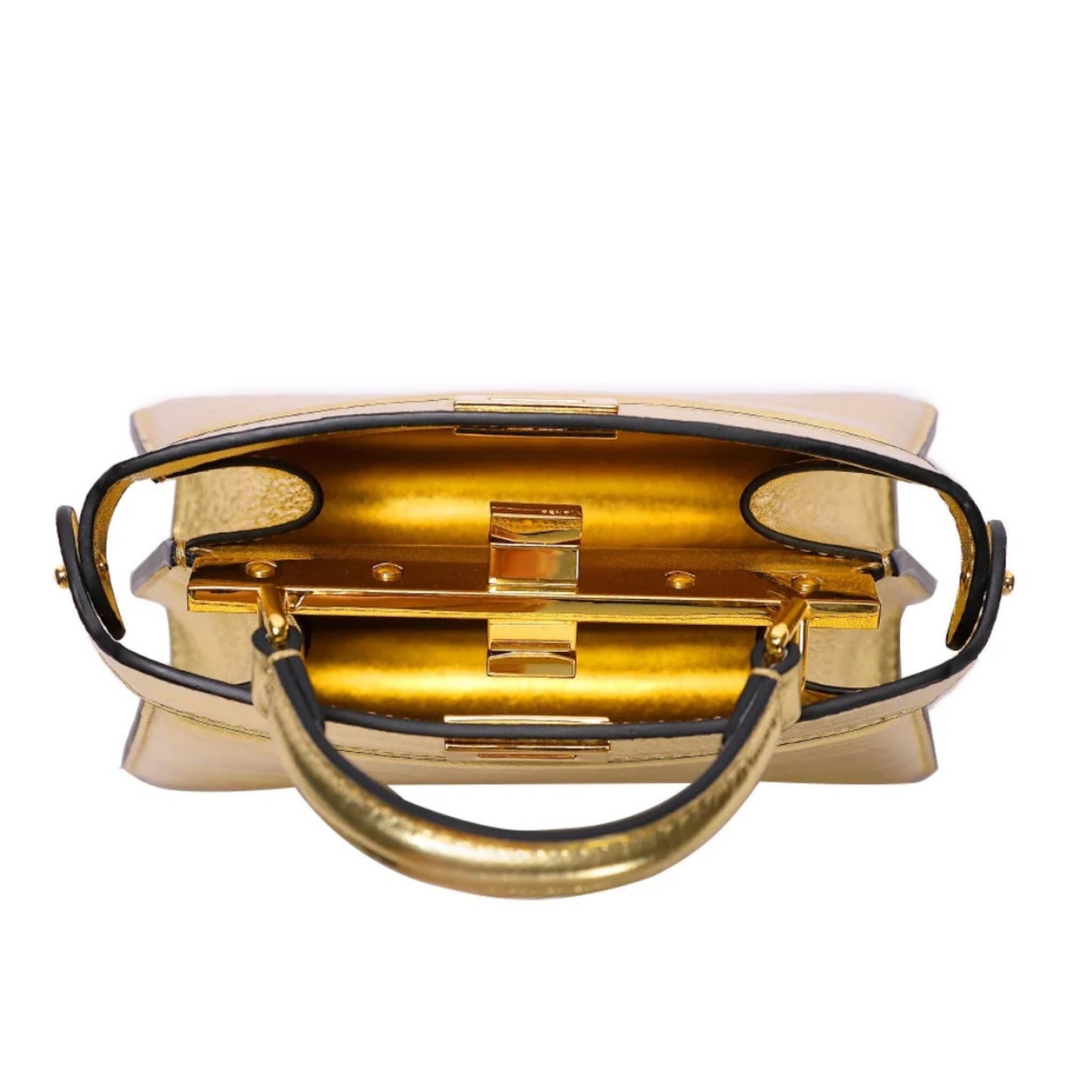 Cuero | Peekaboo Gold Leather Bag
