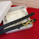 Dior Bow Buckle Leather Belt – Black