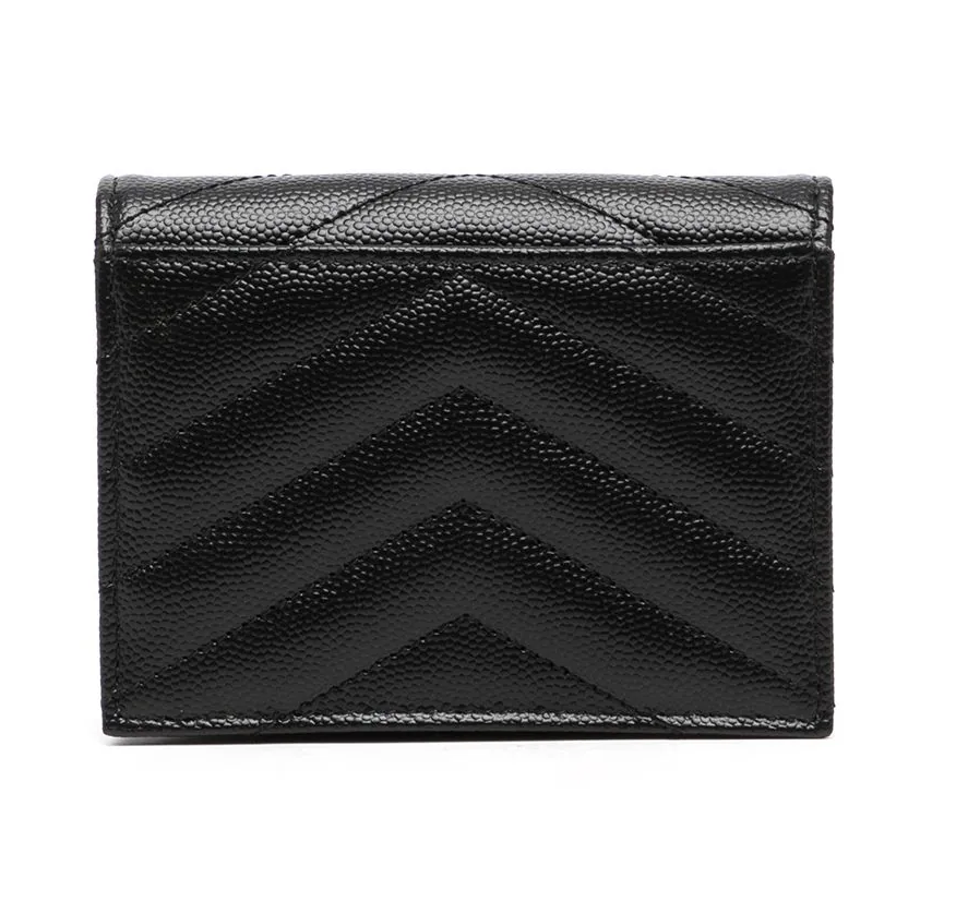 Cuero | Yves Laurent Black Small Wallet
