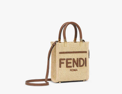 Cuero | Mini Sunshine Shopper Beige cotton fibre mini-bag