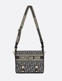Medium Diorcamp Bag Blue Dior Oblique Embroidery