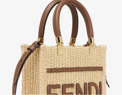 Cuero | Mini Sunshine Shopper Beige cotton fibre mini-bag