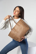 Reversible City Tote Handbag In Camel