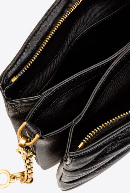 Cuero | Small Twins Bag Maxi Quilt Black-Antique Gold