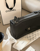 Chanel Flap Shoulder Bag – Black caviar leather classic