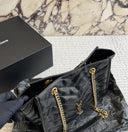 YSL Niki Shopping Tote – Black chevron quilted leather tote