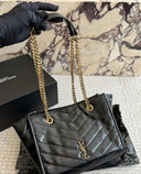 YSL Niki Shopping Tote – Black chevron quilted leather tote